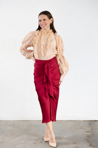 Drapp red skirt