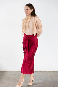 Drapp red skirt